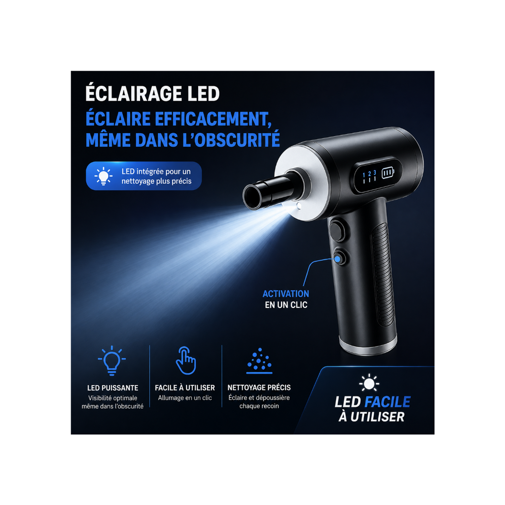 DustNova Air Pro™ – Souffleur d’Air Sans Fil 4-en-1